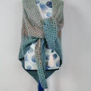 Chusta cieniowana, ręcznie robiona, długa